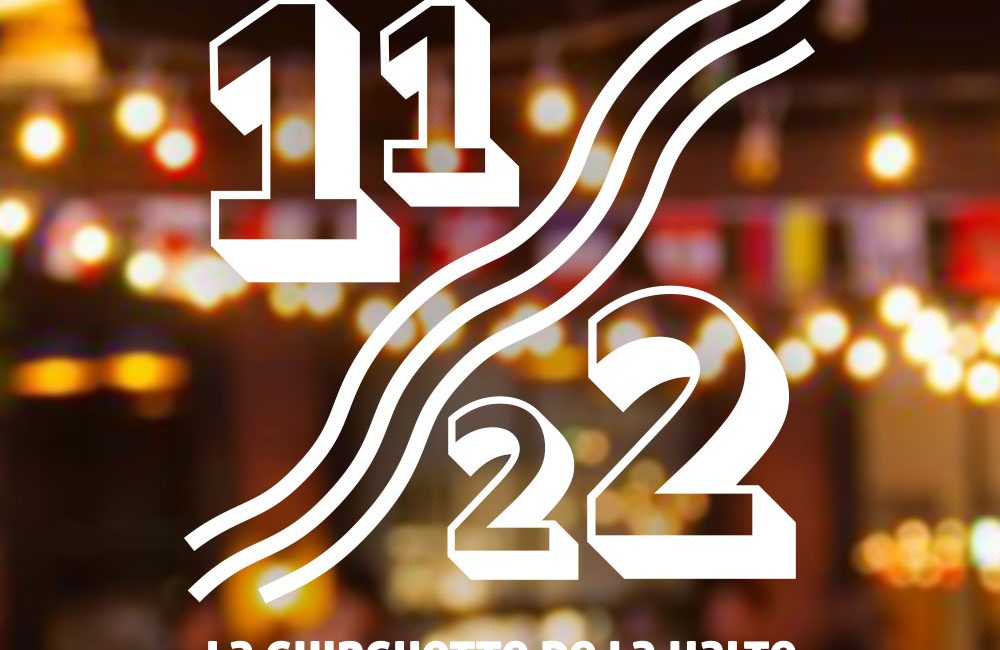 Logo de la Guinguette de la Halte avec comme inscription "11 et 22", logo en couleur