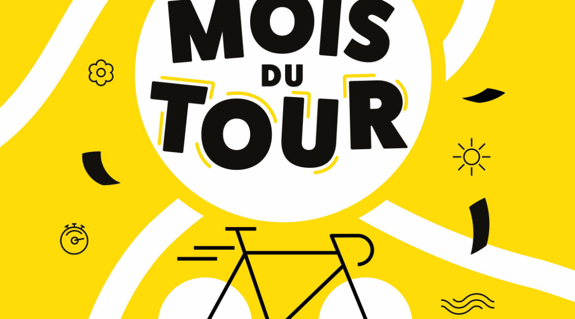 Affiche pour l'évenement "Le Mois du Tour" un évenement de Laval en rapport avec le Tour de France